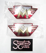Matchless Red and Gold gas Tank Badge Set UK MADE late models