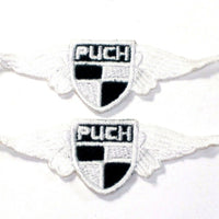 2 each puch white wings patch vintage motorcycle scooter like vespa