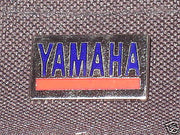 Yamaha motorcycle pin red blue chrome badge