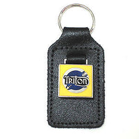 Triton logo key fob chain ring chrome badge Triumph Norton made in England
