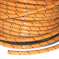 Orange woven cotton covered Spark Plug Wire 7mm stranded copper Core By The Foot