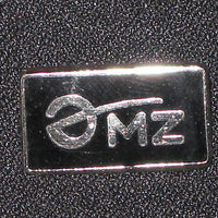 MZ logo hat pin yellow black chrome motorcycle badge CZ