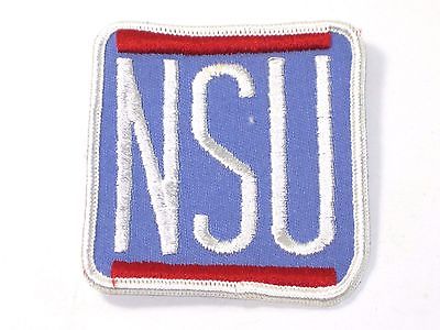 NSU motorcycle embroidered 1970s vintage NOS patch red blue white 3 1/4