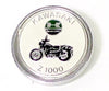 Kawasaki Lapel Pin Z1000 white chrome round classic vintage motorcycle UK MADE