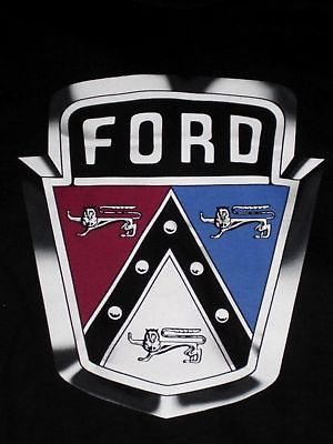 Ford V8 Flathead 1949 50 51 XXL T shirt black hood emblem Flat Head XXL 2XL