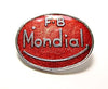 Mondial lapel pin motorcycle scooter Italian hat badge red and chrome F.B.