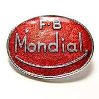 Mondial lapel pin motorcycle scooter Italian hat badge red and chrome F.B.