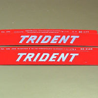 Trident side cover decals red silver embossed Triumph