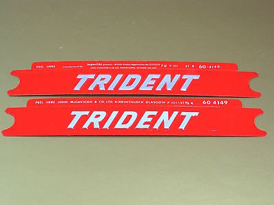 Trident side cover decals red silver embossed Triumph