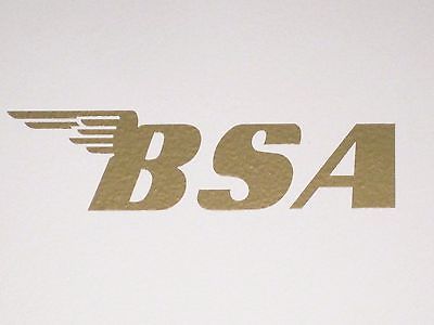 BSA Decal peel and stick gas tank decal sticker gold logo 6 7/8" x 1 7/8"