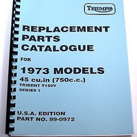 Triumph Trident Model T150V Replacement Parts Catalog part book 1973 99-0972