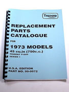 Triumph Trident Model T150V Replacement Parts Catalog part book 1973 99-0972