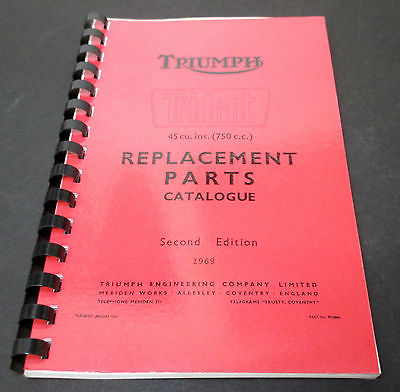 Replacement Parts Catalog manual book 1969 Triumph Trident 750 T150 99-0866