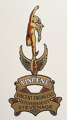 Tank Top Decal 1953 & UP The Vincent UK MADE HRD waterslide transfer