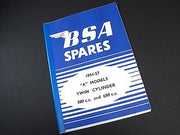 BSA Spares manual parts book catalog 1954-1957 "A" Models Twins 500 650 A7 A10