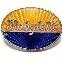 Moylette lapel pin motorcycle scooter hat badge gold blue chrome italian