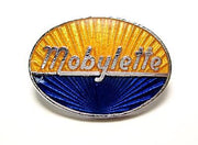Moylette lapel pin motorcycle scooter hat badge gold blue chrome italian