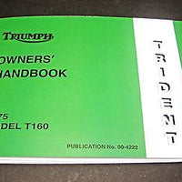 Triumph Trident T160 owners manual electric start 1975
