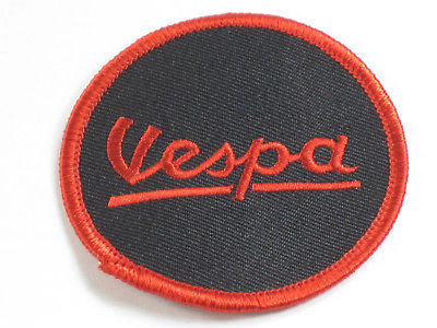 Vespa Scooter red pn black Patch Made In England cloth embroidered badge