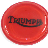 TRIUMPH logo gas tank top plug badge red and black 