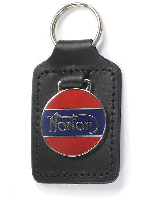 Norton key fob leather key holder motorcycle UK Made Commando Atlas chain