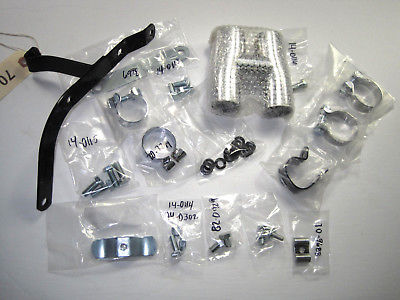 Set Triumph TR6C high pipe hardware bracket clip kit bolts clamps h piece