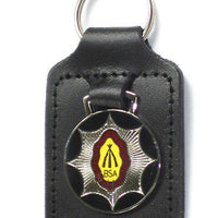 BSA piled arms stacked rifles key fob chain ring badge Made in England Lightning