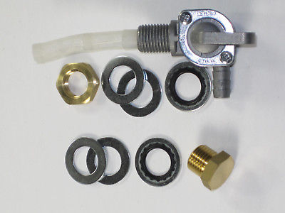 gas PETCOCK 1/4" BSP plug British fuel valve Triumph BSA tap Left or Right