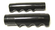Black finger grips for 1" motorcycle handlebars w 1 1/8" throttle chopper bobber