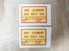 Yellow and Red Dry Element DO NOT OIL Sticker Decal Decals British Motorcyle