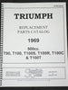 Triumph 1969 500 full sized parts book T90 T100 69 8.5 x 11