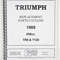 Triumph 1969 650 TR6 T120 Full Parts Book 8.5 x 11 Catalog