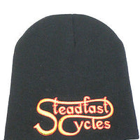 Steadfast Cycles logo Beany short black headsock embroidered cap beanie