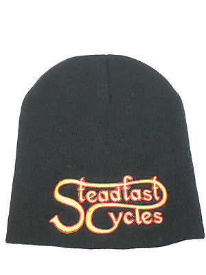 Steadfast Cycles logo Beany short black headsock embroidered cap beanie