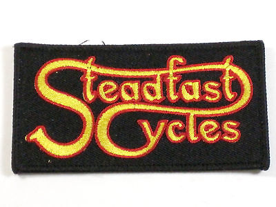 Steadfast Cycles logo embroidered patch Classic British motorcycles only