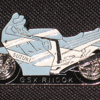 Suzuki GSX R1100K motorcycle image pin chrome badge lapel jacket hat badge