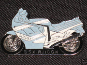 Suzuki GSX R1100K motorcycle image pin chrome badge lapel jacket hat badge