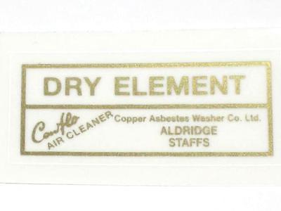 Dry Element vinyl decal Triumph Norton BSA air filter image