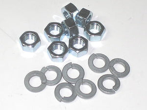 Triumph T140 spindle cap nuts & lockwashers 14-0302 60-2428 disc nut washer set