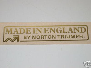 Made In England by Norton Triumph vinyl peel and stick decal 60-4556
