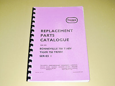 Triumph 750 Replacement Parts Catalogue spares manual book 99-2251 T140 1974