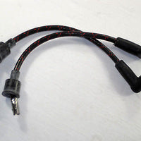 Black Spark Plug Wires woven cloth wire set Triumph T120 TR6 T100 650 500 red