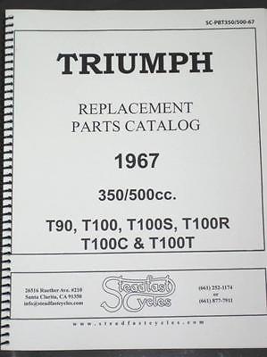 Triumph 1967 350 500 full parts book T90 T100 8.5 x 11
