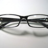 Reader style glasses clear UV lens black and clear frames