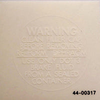WARNING clean filler cap White Decal vinyl UK MADE Triumph BSA