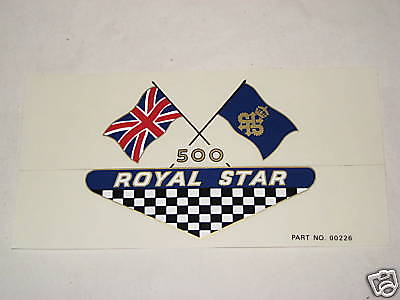 BSA Royal Star side cover vinyl decal motorcycle