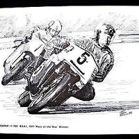 John Cooper F750 BSA Rocket 3 1971 race of the year winner John Hancox Art print