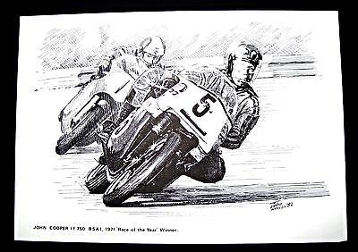 John Cooper F750 BSA Rocket 3 1971 race of the year winner John Hancox Art print