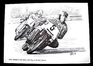 John Cooper F750 BSA Rocket 3 1971 race of the year winner John Hancox Art print