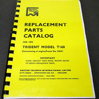 Replacement Parts Catalog manual mini book spares 1975 Triumph Trident T160